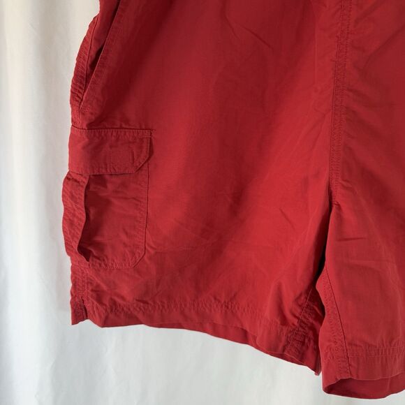 LL Bean Swim Trunks Men 42 Red Pull On Drawstring Cargo Pockets Mesh Lined 6" In - Picture 2 of 8